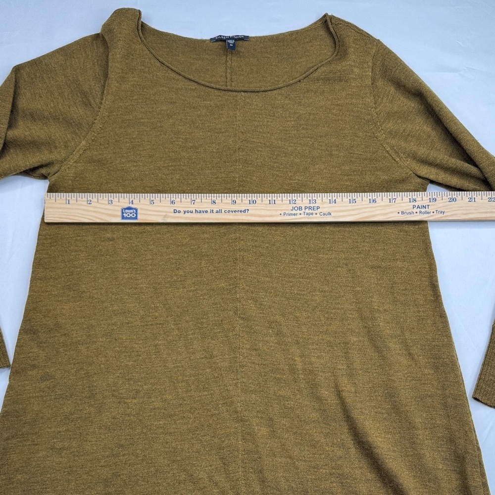 Eileen Fisher Olive Green Sweater dress - Crew Neck size Medium M long sleeve - Picture 4 of 6